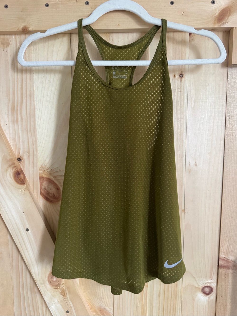 Nike Olive Mesh Racerback Tank - Athletic Swoosh
